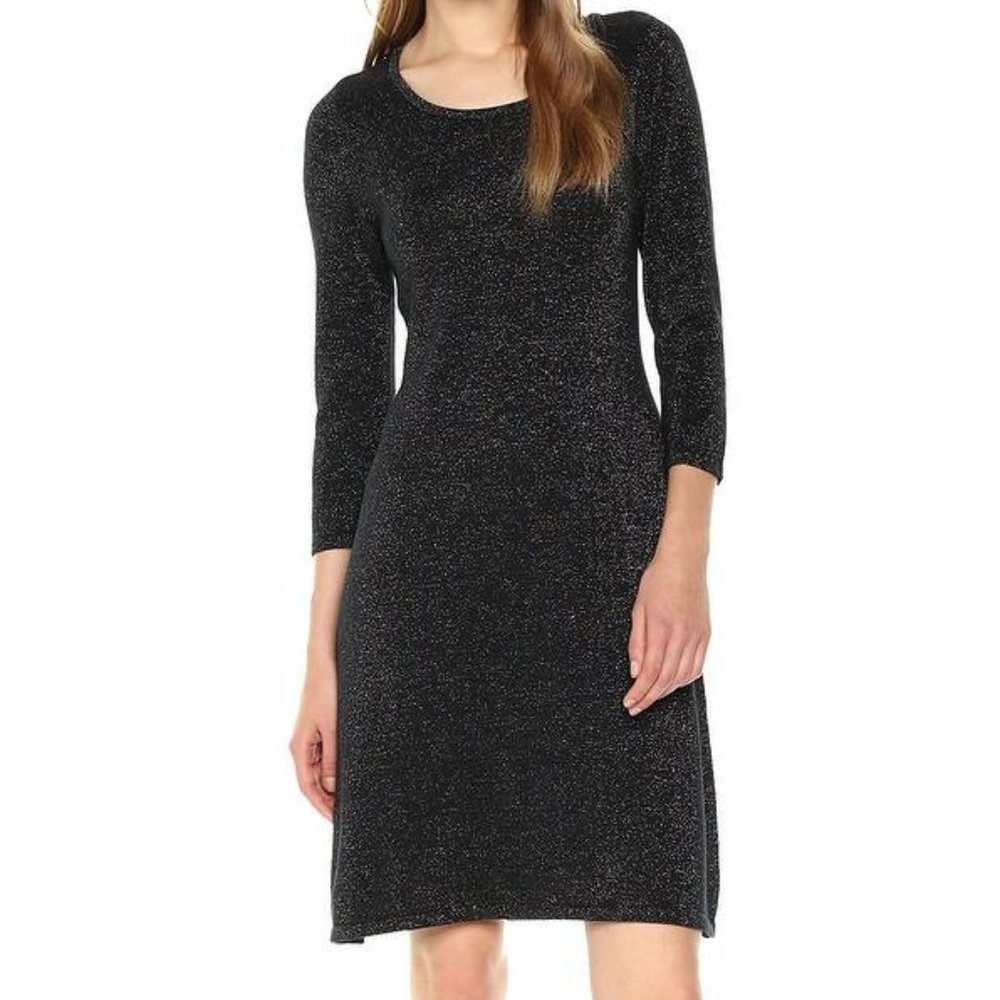 NEW Nine West Black Metallic Dress